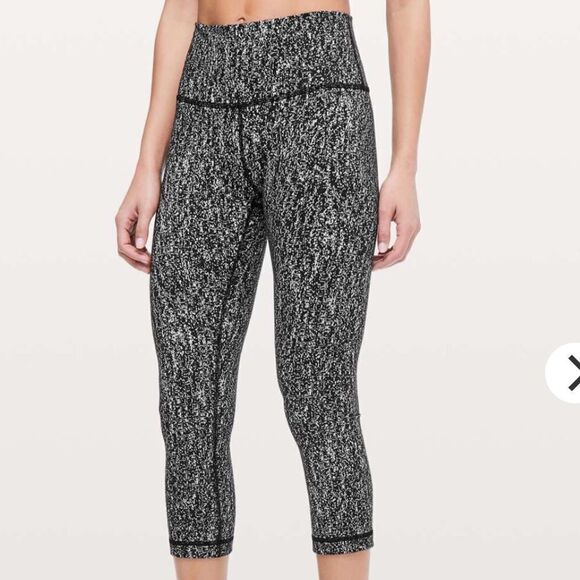 Lululemon Wunder Under Crop (High-Rise) *21" Luon Suited Jacquard Black … - Picture 6 of 10